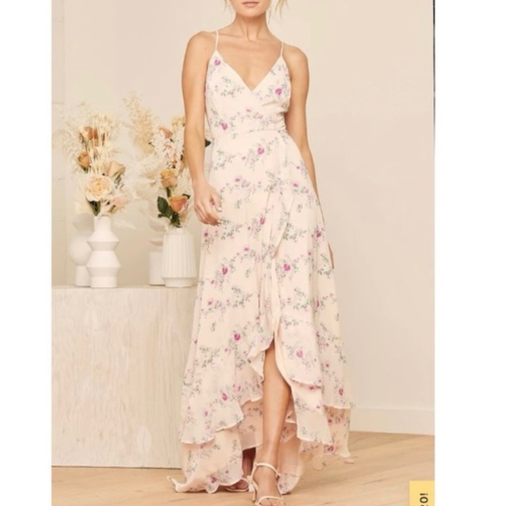 Lulus Bridesmaid Floral Pink Maxi Dress Size XL